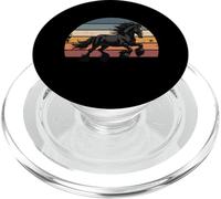Retro Sunset Galloping Gypsy Cob Draft Horse Gypsy Vanner PopSockets PopGrip for MagSafe