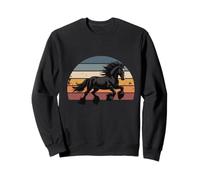 Retro Sunset Galloping Gypsy Cob Draft Horse Gypsy Vanner Sweatshirt