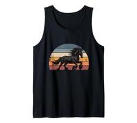 Retro Sunset Galloping Gypsy Cob Draft Horse Gypsy Vanner Tank Top