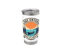 Retro Sunset Great Lakes Lake Ontario Stainless Steel Insulated Tumbler