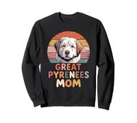 Retro Sunset Great Pyrenees Mom Pyrenean Mountain Dog Pyr Sweatshirt