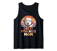Retro Sunset Great Pyrenees Mom Pyrenean Mountain Dog Pyr Tank Top