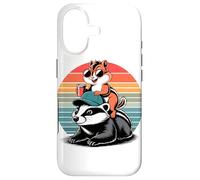 Retro Sunset Honey Badger Chipmunk Ratel Case for iPhone 17