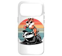 Retro Sunset Honey Badger Chipmunk Ratel Case for iPhone 17 Pro Max