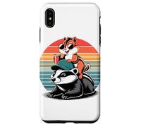 Retro Sunset Honey Badger Chipmunk Ratel Case for iPhone XS Max
