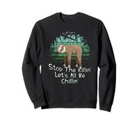 Retro Sunset Jungle l Climate Protection Chiller Sloth Sweatshirt