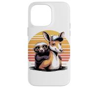 Retro Sunset Kangaroo Honey Badger Kangaroos Case for iPhone 14 Pro Max