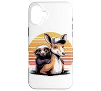 Retro Sunset Kangaroo Honey Badger Kangaroos Case for iPhone 16 Plus