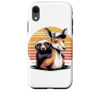 Retro Sunset Kangaroo Honey Badger Kangaroos Case for iPhone XR