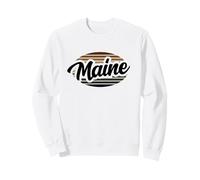 Retro Sunset Maine Souvenir Vacation Keepsake Women Men Kids Sweatshirt