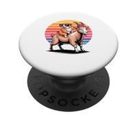 Retro Sunset Mountain Goat Prairie Dog Goats PopSockets Adhesive PopGrip