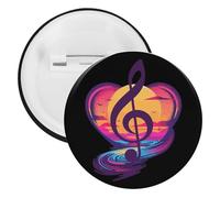 Retro Sunset Note Music Brooch Pins Personalized Tinplate Badges Cute Lapel Pin Party Decorations 20PCS