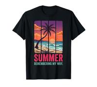Retro Sunset Palm Tree Summer Remembering My Why T-Shirt