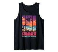 Retro Sunset Palm Tree Summer Remembering My Why Tank Top
