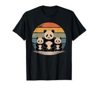 Retro Sunset Panda Bear Silhouette Pandas T-Shirt