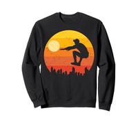 Retro Sunset Parkour Jump Silhouette Traceuse Climb Swing Sweatshirt