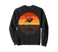 Retro Sunset Parkour Jump Silhouette Traceuse Swing Climb Sweatshirt