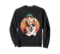 Retro Sunset Pembroke Welsh Corgi Hamster Corgis Sweatshirt