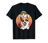 Retro Sunset Pembroke Welsh Corgi Hamster Corgis T-Shirt