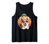 Retro Sunset Pembroke Welsh Corgi Hamster Corgis Tank Top