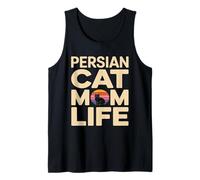 Retro Sunset Persian Cat Mom Life Tank Top