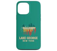 Retro Sunset Pine Trees Vintage Lake George New York Camping Case for iPhone 13 Pro Max