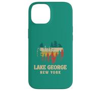Retro Sunset Pine Trees Vintage Lake George New York Camping Case for iPhone 14
