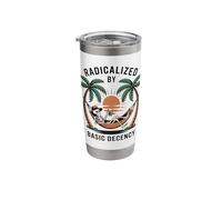 Retro Sunset Radicalized by Basic Decency Skeleton Beer Stainless Steel Insulated Tumbler