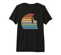 Retro Sunset Rock Climbing Backpacker Mountain Climber Men Premium T-Shirt