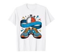 Retro Sunset Runner Crossing Finish Line Couch 5k Finisher T-Shirt