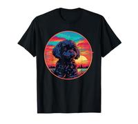 Retro Sunset Shih-Poo Dog T-Shirt