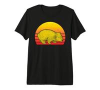 Retro Sunset Sketch Wombat Premium T-Shirt