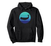 Retro Sunset Sperm Whale Silhouette Pullover Hoodie