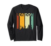 Retro Sunset Stripes London England UK Vintage London Long Sleeve T-Shirt