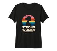 Retro Sunset Strong Women Mix Bold Colors Premium T-Shirt