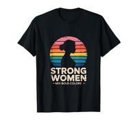 Retro Sunset Strong Women Mix Bold Colors T-Shirt