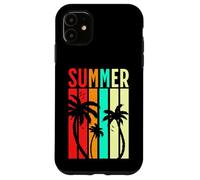 Retro Sunset Summer Palms Colorful Beach Holiday Vibes Case for iPhone 11