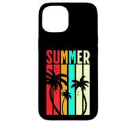 Retro Sunset Summer Palms Colorful Beach Holiday Vibes Case for iPhone 15