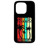 Retro Sunset Summer Palms Colorful Beach Holiday Vibes Case for iPhone 15 Pro