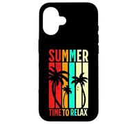 Retro Sunset Summer Palms Colorful Beach Holiday Vibes Case for iPhone 16