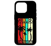 Retro Sunset Summer Palms Colorful Beach Holiday Vibes Case for iPhone 16 Pro