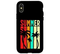 Retro Sunset Summer Palms Colorful Beach Holiday Vibes Case for iPhone X/XS