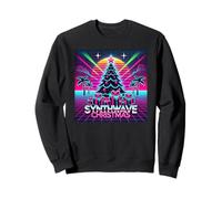 Retro Sunset Synthwave Christmas Palm Trees Holiday Party Sweatshirt