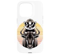 Retro Sunset Wildebeest Honey Badger Wildebeests Case for iPhone 15 Pro