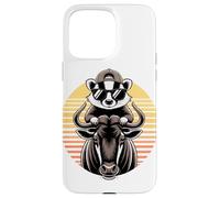 Retro Sunset Wildebeest Honey Badger Wildebeests Case for iPhone 15 Pro Max