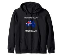 Retro Sunshine Coast Australia Distressed Australia Flag Zip Hoodie