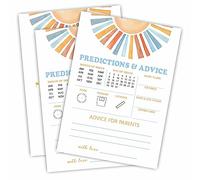 Retro Sunshine Predictions & Advice Baby Shower Game Kit - Here Comes The Sun - 30 Double-Sided Fill In Game Cards For Baby Shower, Gender Reveal Party Favor, Activity & Supplies - A02