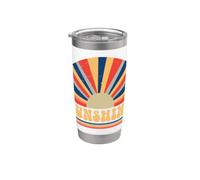 Retro Sunshine Sunburst Weathered 70s Summer Aesthetic Stainless Steel Insulated Tumbler
