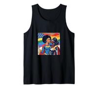 Retro Superheroes Kissing Lesbian LGBT Queer Black Love Meme Tank Top