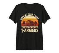 Retro Support Your Local Farmers Patriotic Farming Premium T-Shirt
